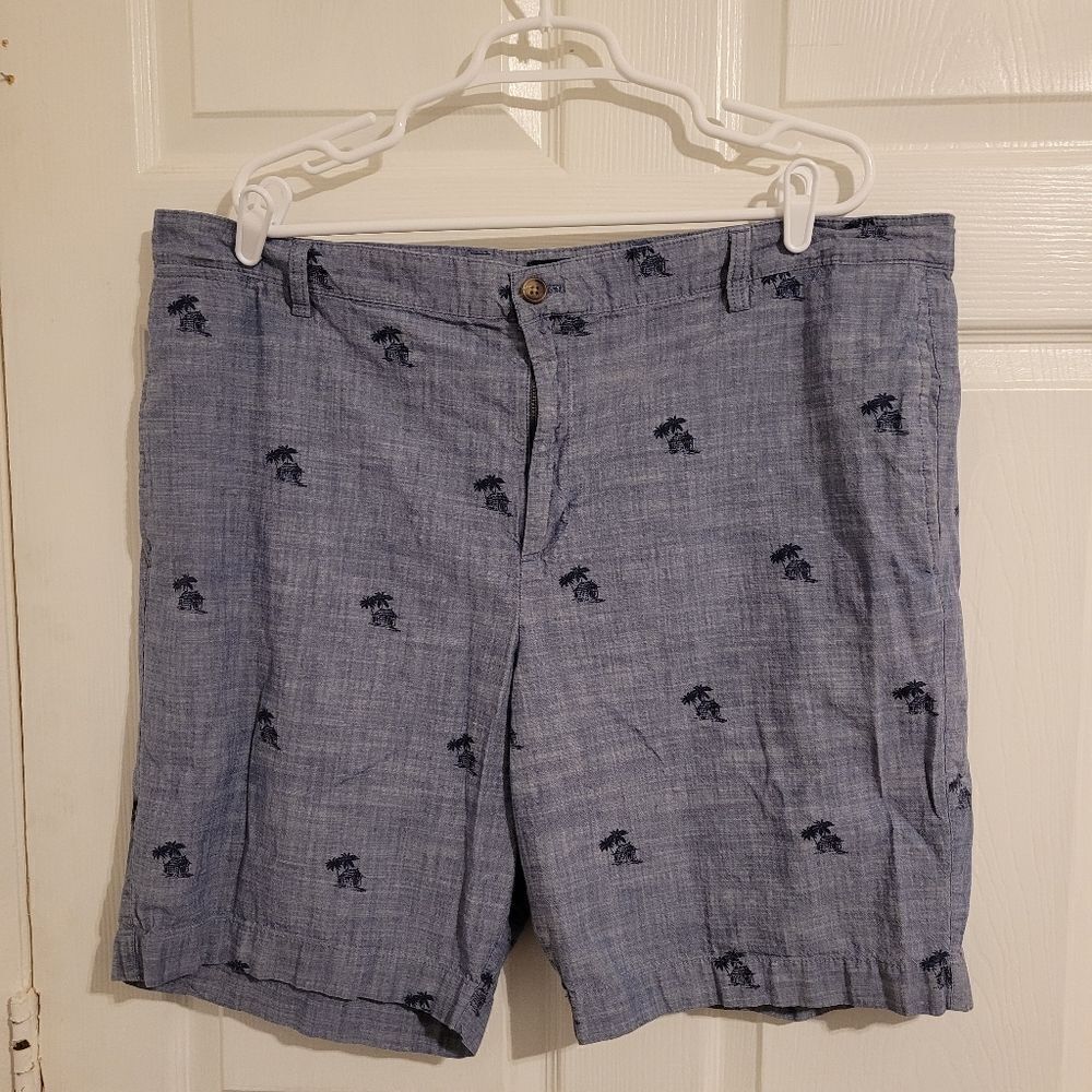Chaps mens blue beach palm‎ tree design shorts